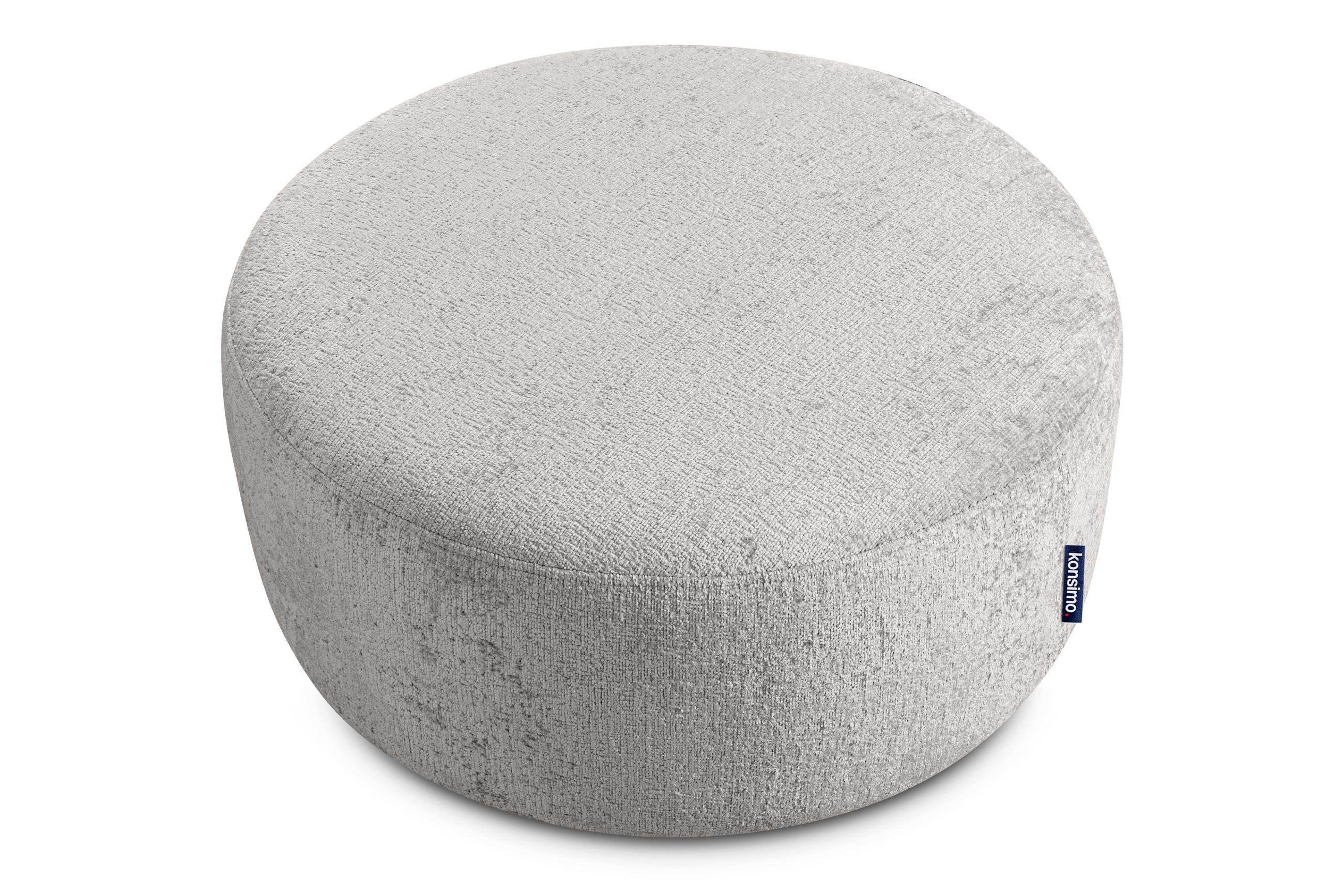 SITZHOCKER RAGGI mit 360° Drehfunktion, Aschgrau - Hellgrau/Grau, Textil (80/36/80cm) - KONSIMO®