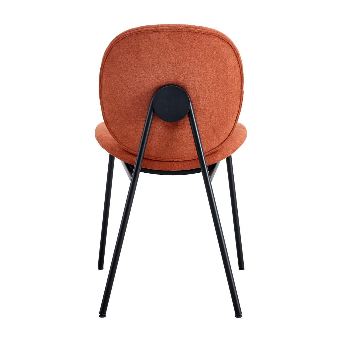 STÜHLEN (Set aus 2) aus stoff mit schwarzen metallbeinen - cori 45/58/47 cm - Orange, Textil (58/47/45cm) - Calicosy