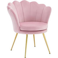RELAXSESSEL Blumenform, Samtbezug, Rosa+Gold - Goldfarben/Rosa, Textil/Metall (68/75/62cm) - Woltu