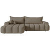 ECKSOFA Dandelino Dunkelbeige mit Samtbezug, links - Beige/Schwarz, Kunststoff/Textil (275/168cm) - Selsey