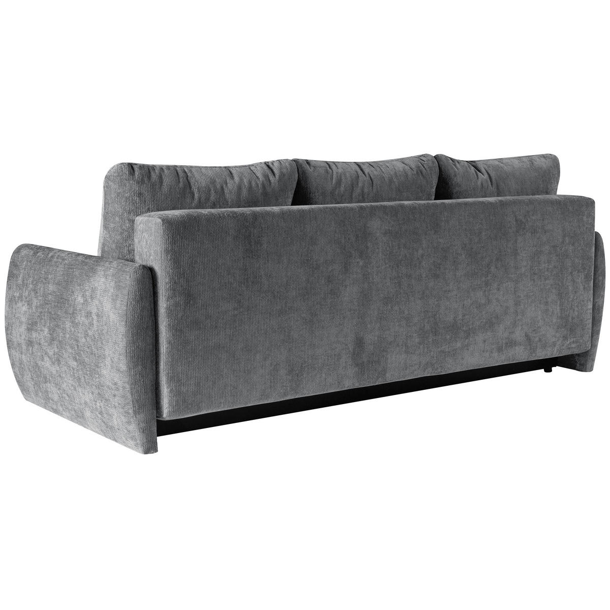SCHLAFSOFA Piero 3-Sitzer mit Schlaffunktion, Grau - Grau, Textil (222/93/99cm) - Beautysofa