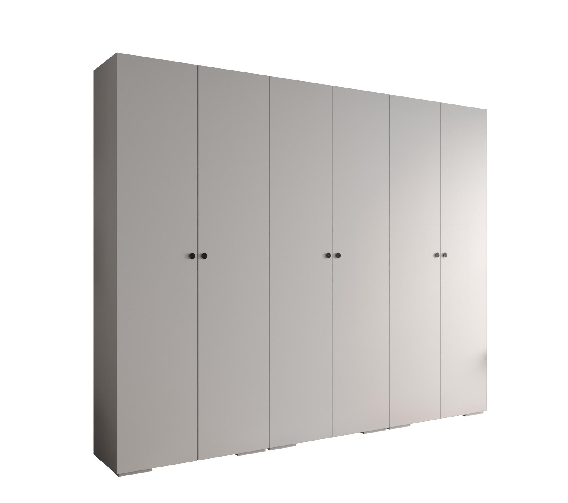 DREHTÜRENSCHRANK 236.7/300/47 6-türig - Schwarz/Weiß, Holz/Metall (300/236.7/47cm) - Abiks Möbel