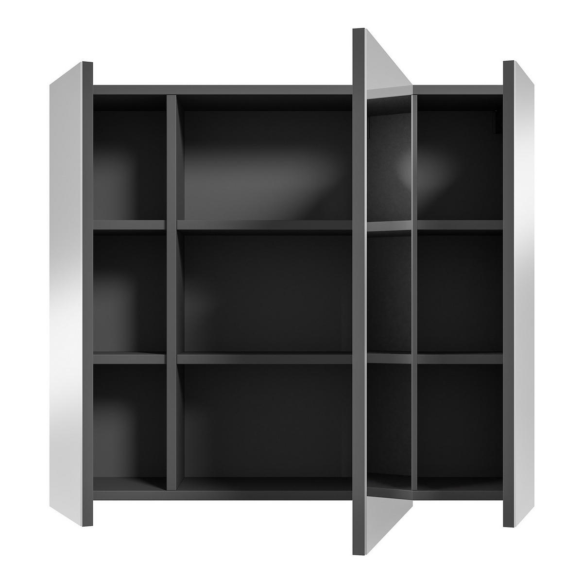 SPIEGELSCHRANK - Spanplatte - Schwarz, Holzwerkstoff (80/70/20cm) - home24