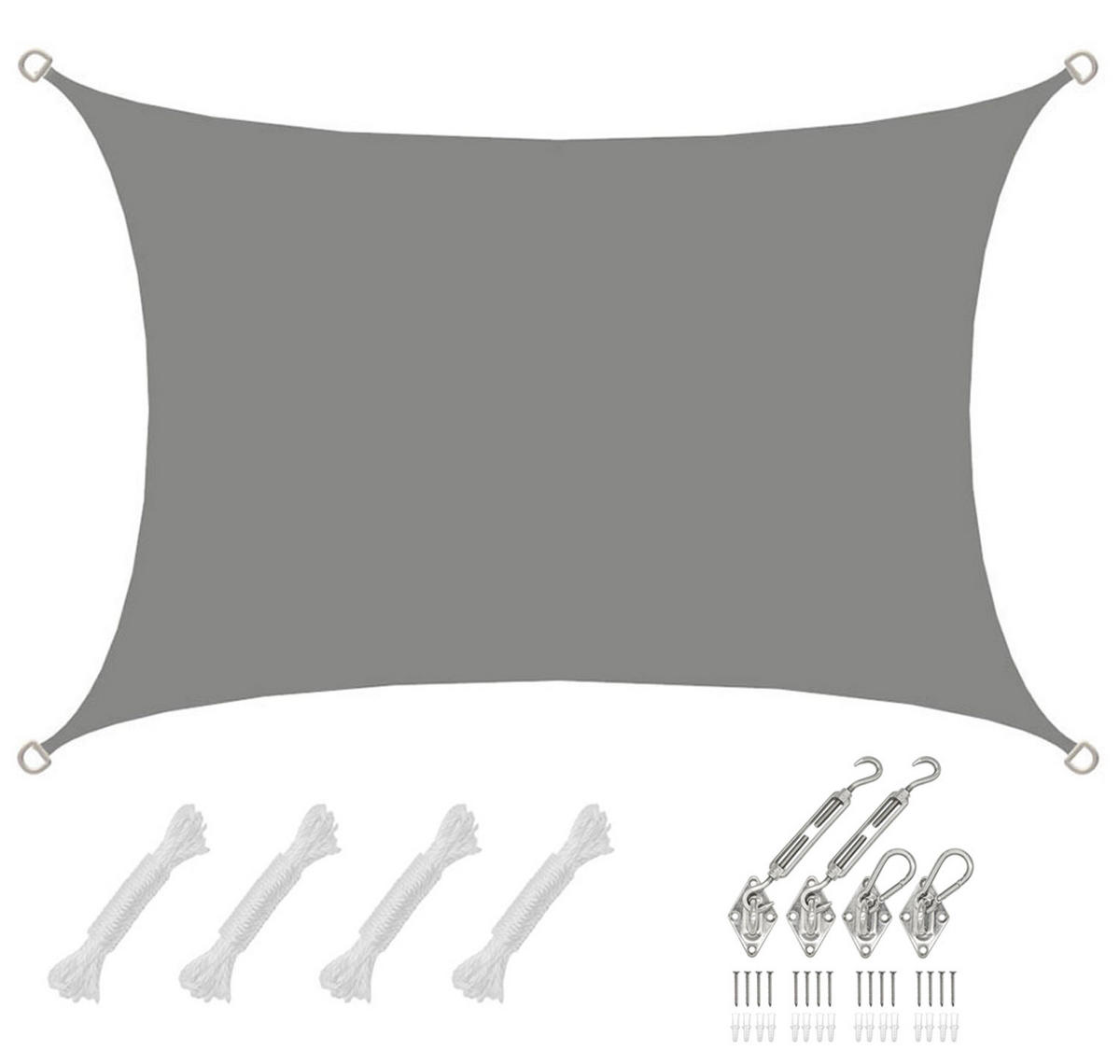 SONNENSEGEL Wasserdicht 300/200 cm Grau - Grau, Kunststoff (200/300cm) - Amanka