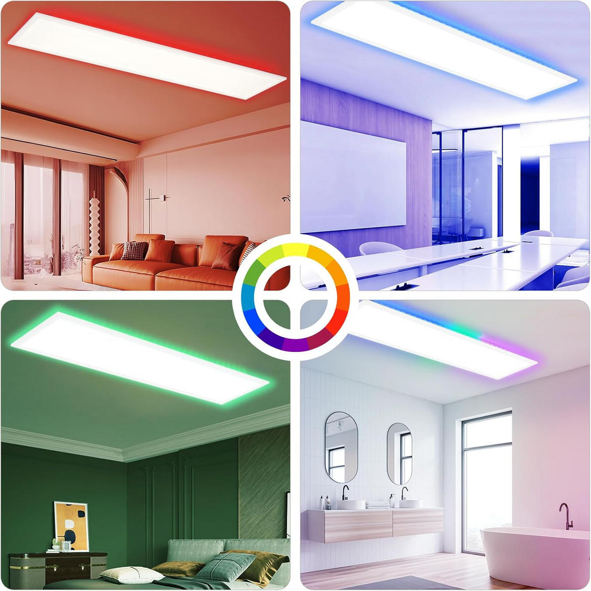LED-DECKENLEUCHTE Zavren 100/25/5 cm - Weiß, Metall (25/100/5cm) - ZMH