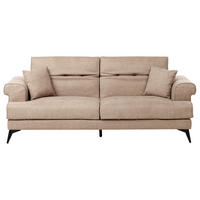 3-SITZER-SOFA Stoff Hellbraun Skive - Hellbraun, Textil (214/88/85cm) - Beliani