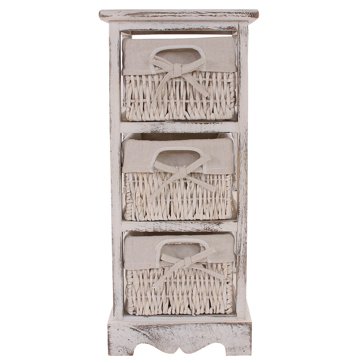 KOMMODE MIT 3 KORBSCHUBLADEN 2ER-SET Weiß - Weiß, Holz (25/58/28cm) - MCW