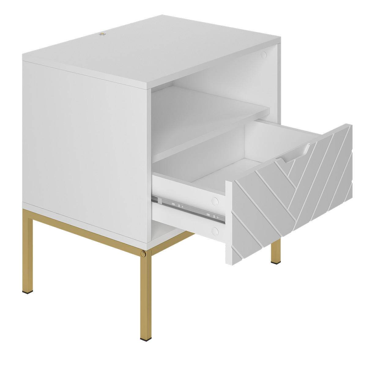 NOČNÍ STOLEK Daria Bílá - bílá, kompozitní dřevo (53/77/39cm) - Petits-meubles
