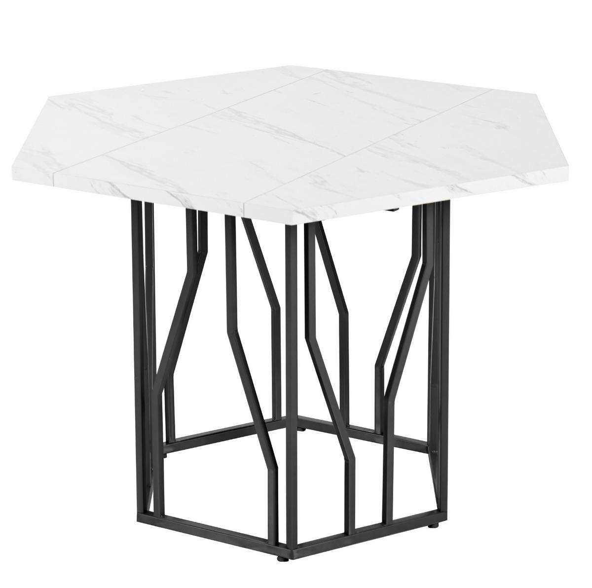 JÍDELNÍ stůl z MDF a oceli, 115,5/100/75 cm bílá/černá - černá, kompozitní dřevo (115.5/100/75cm) - BEAOK