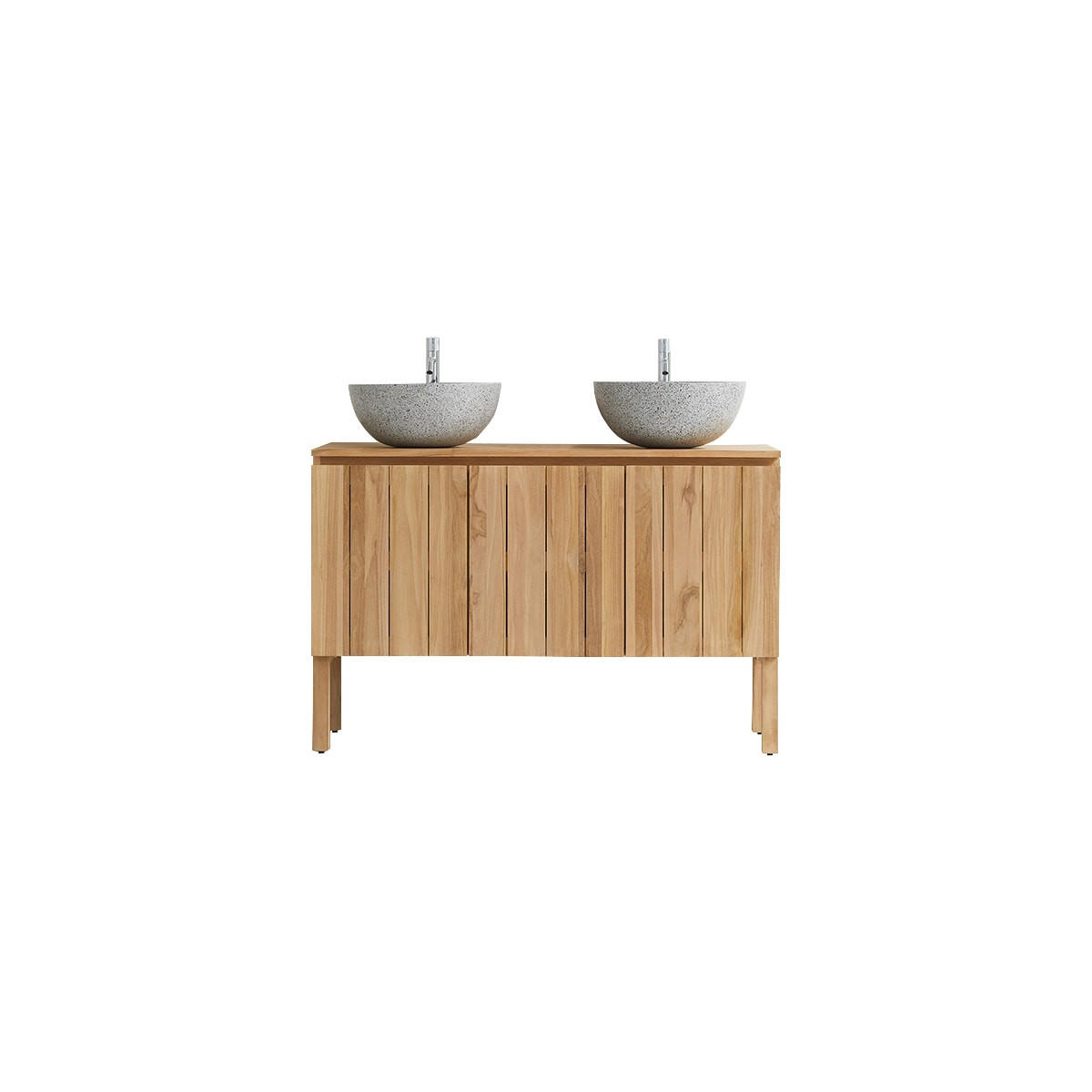 WASCHTISCHUNTERSCHRANK Jill Natur aus Teak - Naturfarben, Holz (120/78/46cm) - Tikamoon