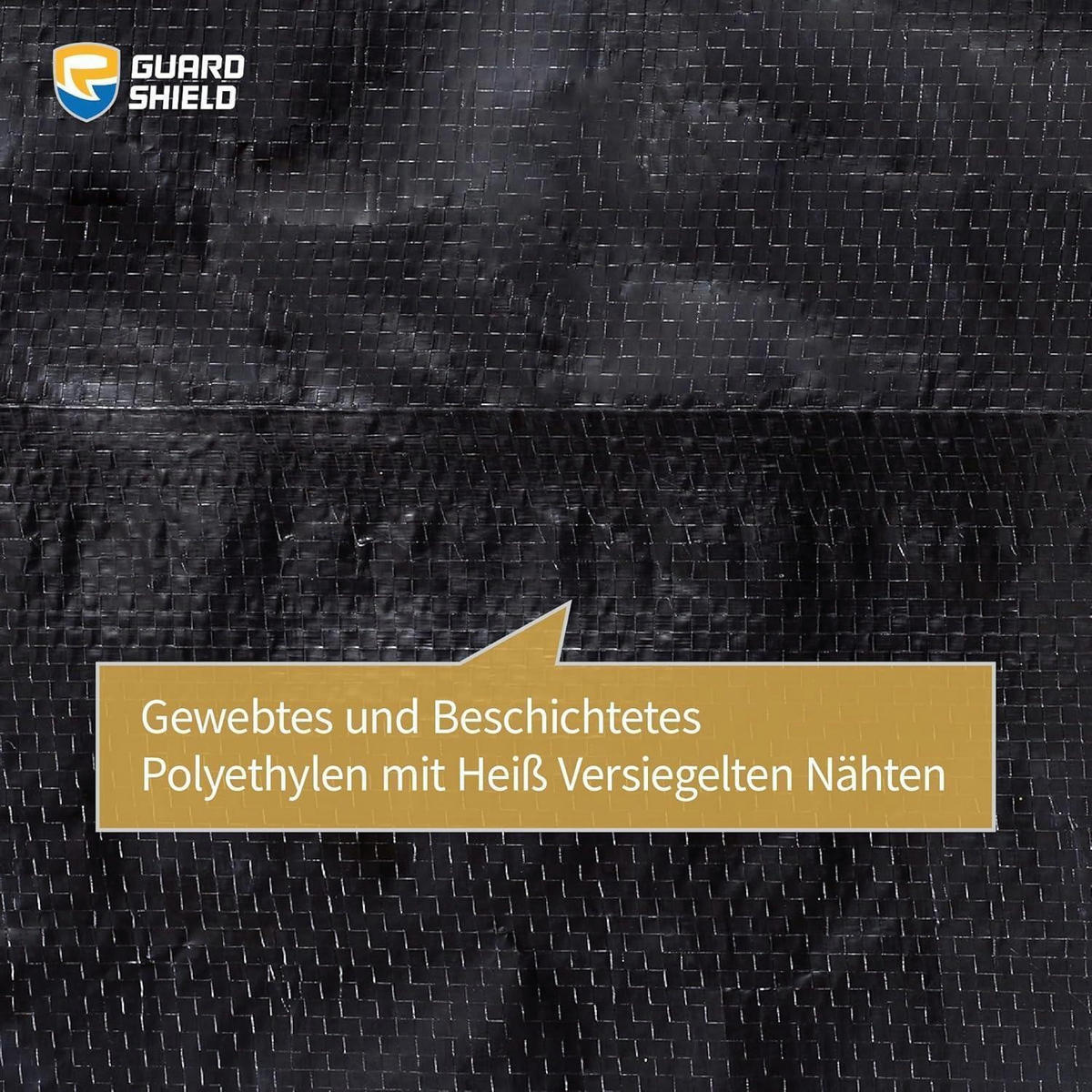 GEWEBEPLANE 4 x 4 m Schwarz Wasserdicht mit Ösen - Schwarz, Kunststoff (30/6/40cm)