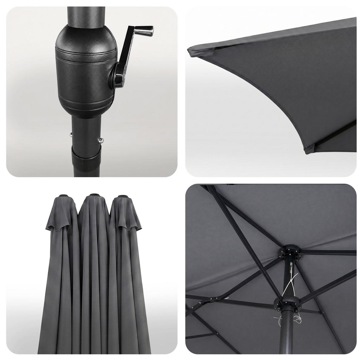 SONNENSCHRIM Grau 245/460 cm - Schwarz/Grau, Metall (460/270cm) - Akord