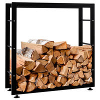 KAMINHOLZREGAL 80/25/80 cm Metall schwarz - Schwarz, Metall (80/80/25cm) - CLP