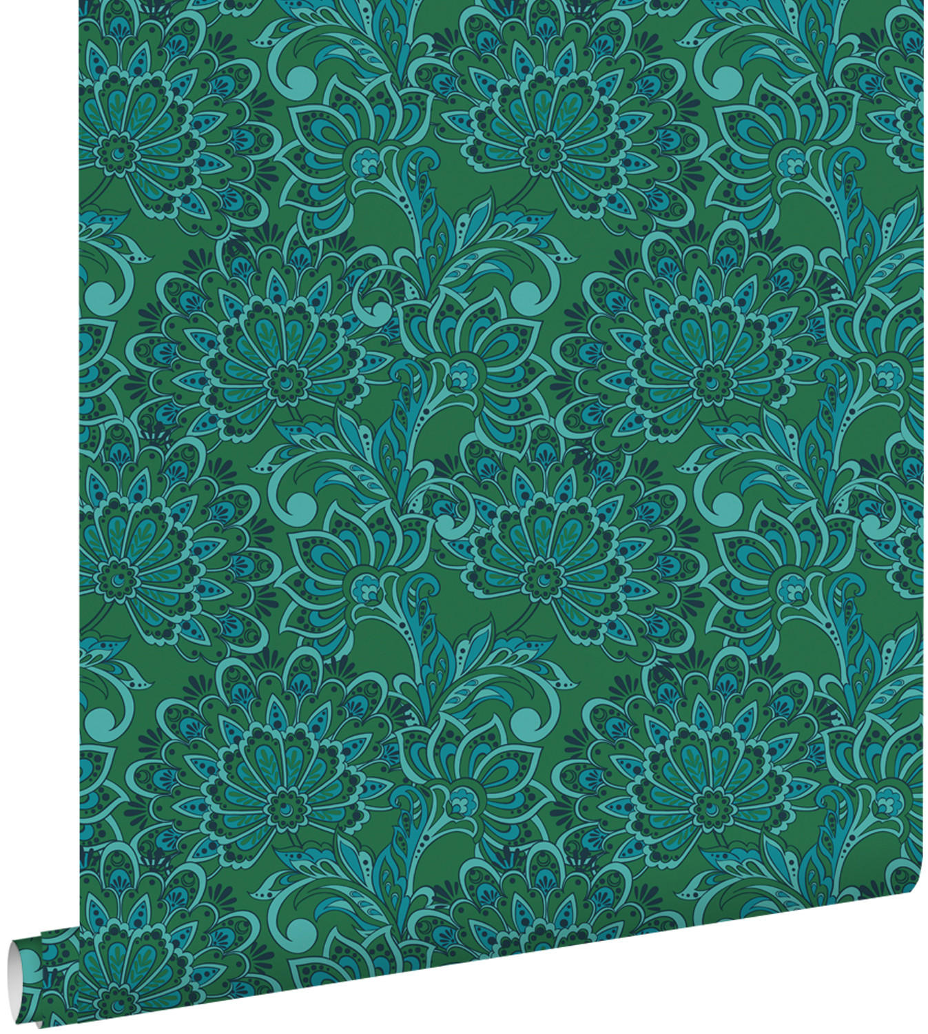 TAPETE Blumenmuster 50 x 900 cm - Grün, Papier (50/900cm) - ESTAhome