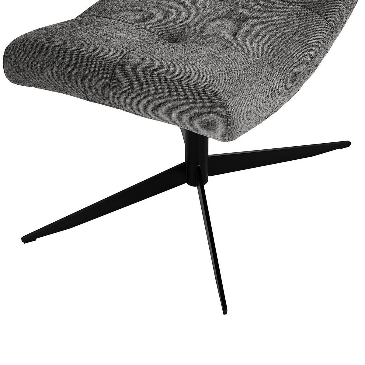 POLSTERHOCKER - Schwarz/Grau, Textil/Metall (67/47/50cm) - home24