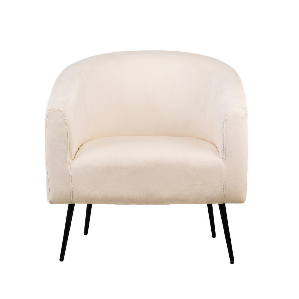 SESSEL Samt Beige - Beige, Textil (75/76/65cm) - Nordlys