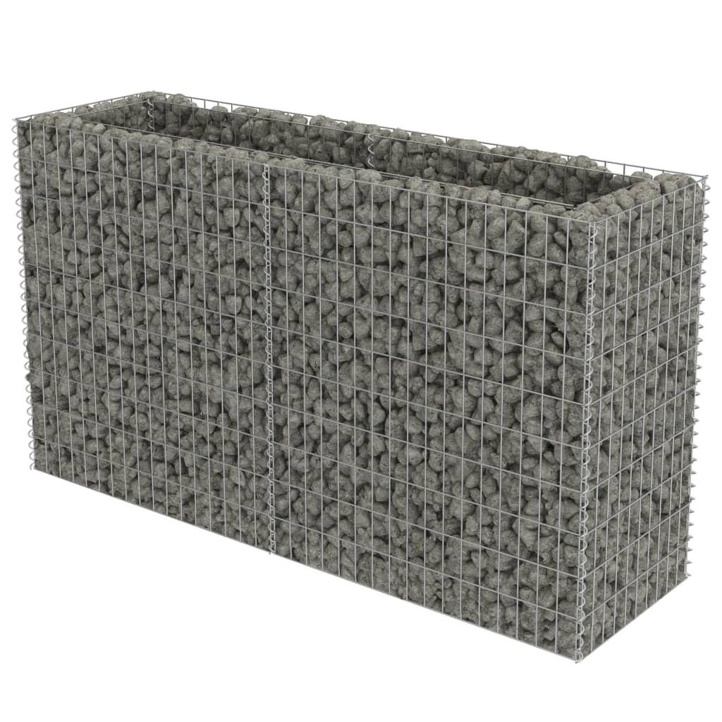 furnicato Gabionen-Hochbeet Silber 50x100x180 cm