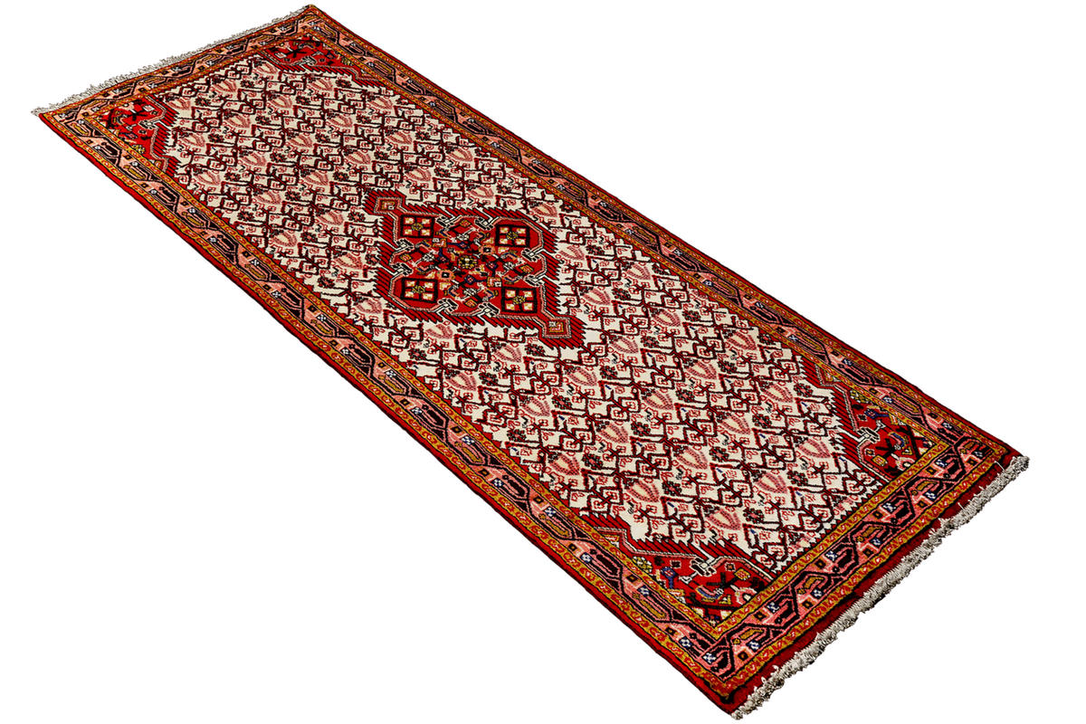 LÄUFER Orient handgeknüpft Assadabad Beige, Rot 189/81 cm Schurwolle - Beige/Rot, Textil (81/189cm) - Looma