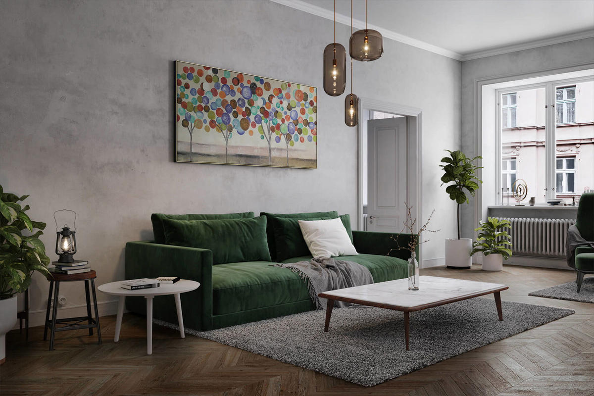 ÖLGEMÄLDE XXL Bunt 200/100 cm - Multicolor, Holz/Textil (6.68/100cm) - KUNSTLOFT