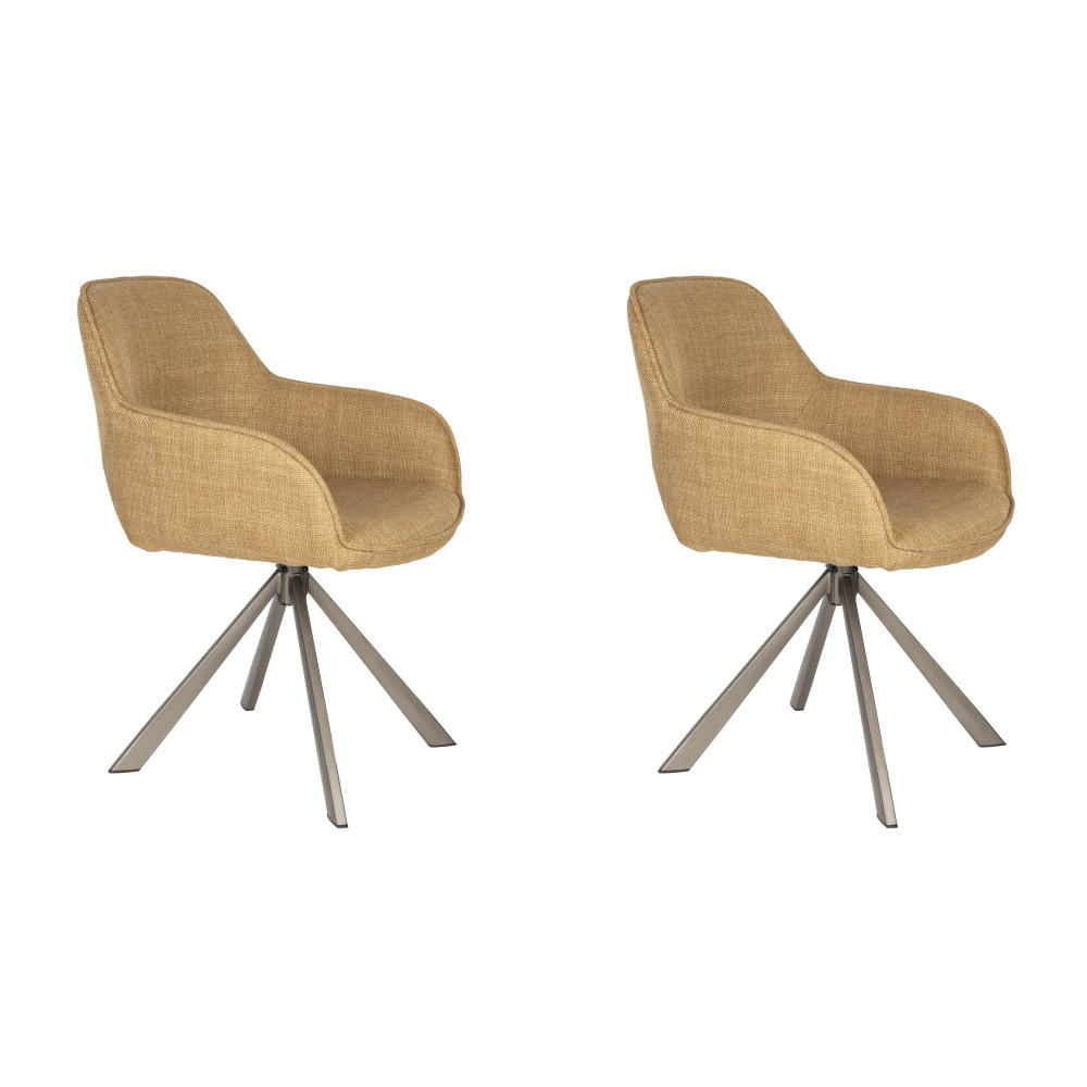 ESSZIMMERSTUHL Toye - Gelb - 68/45/85 cm - 2er-Set - Gelb, Textil (45/85/68cm)