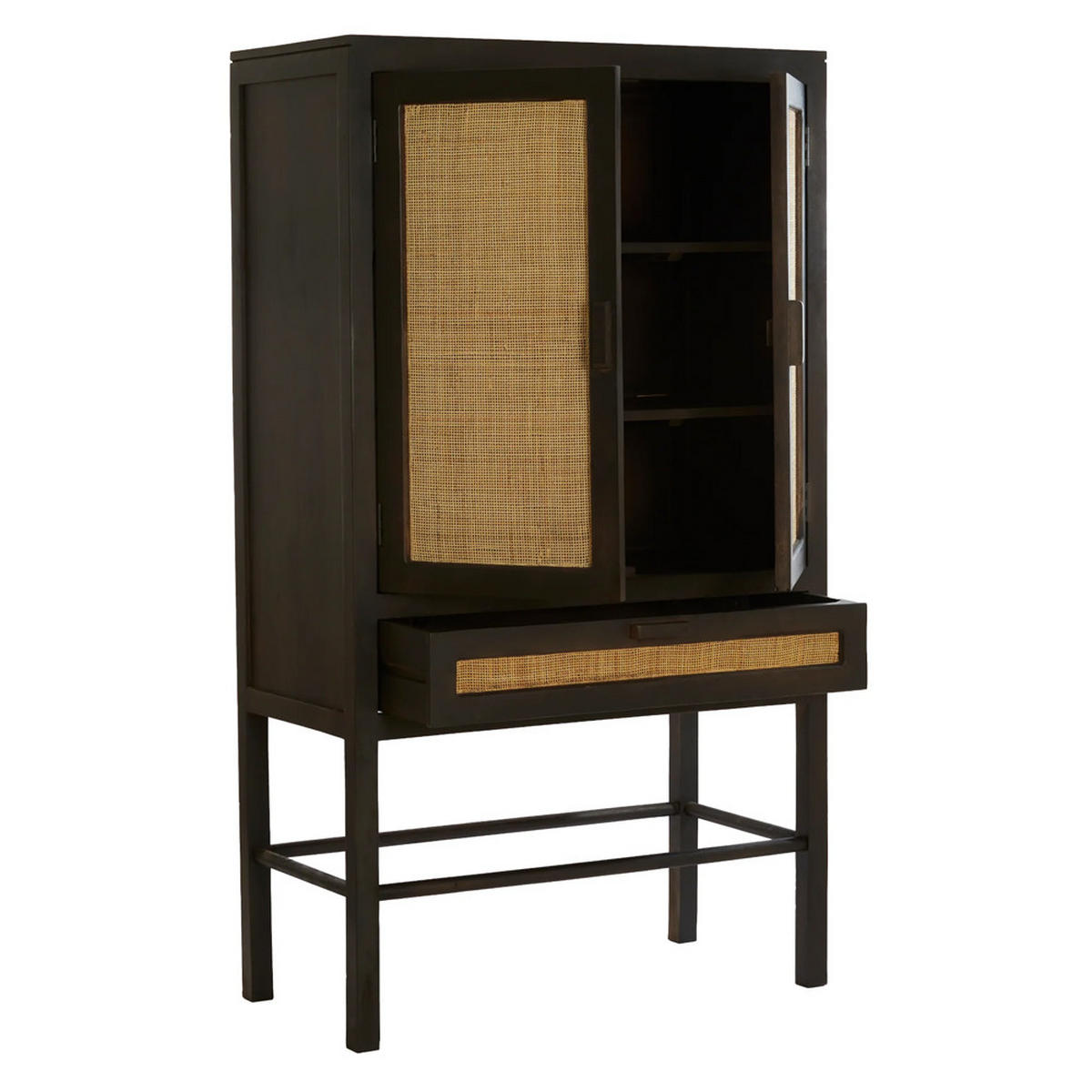 HIGHBOARD NIPOS 90x45x160 cm, Mangoholz, Braun - Braun, Holz (90/160/45cm) - Light & Living