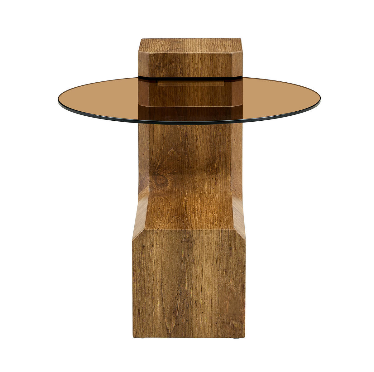 COUCHTISCH-SET 61/61/30 cm trennbar mit 2 Ebenen, Sicherheitsglas und Stauraum, Holzoptik/Braun - Naturfarben, Holzwerkstoff (61/61/36cm) - Redom