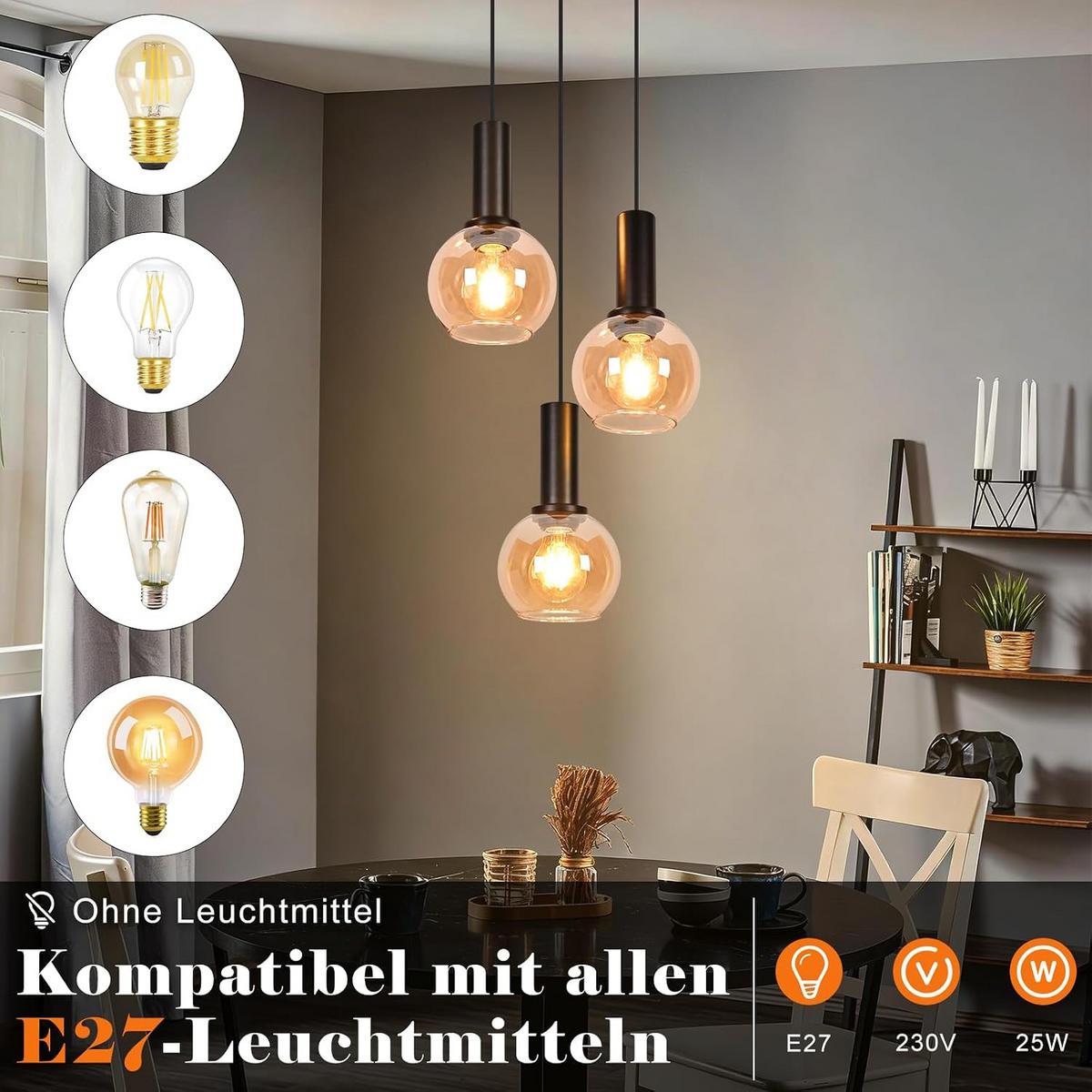 PENDELLEUCHTE 13/22/145CM - Schwarz, Metall (22/13/145cm) - Nettlife