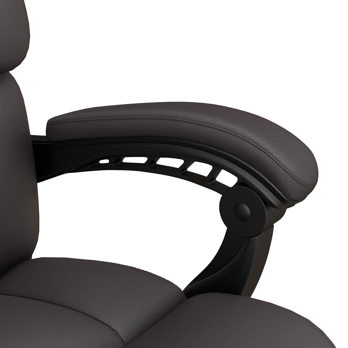 BÜROSTUHL mit Massagefunktion, Schwarz - Braun, Leder (57/126/63cm) - Vinsetto