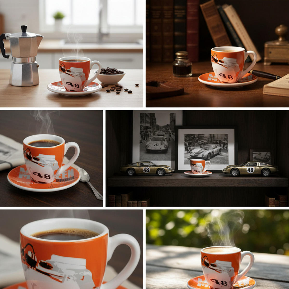 ESPRESSOTASSE Spyder Mehrfarbig Mit Untertasse - Multicolor, Keramik (0.08L) - Porsche