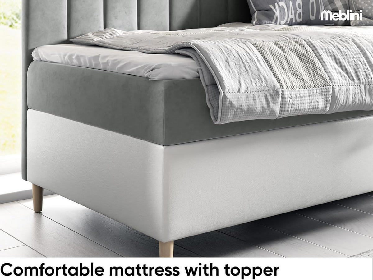 KINDERBETT MAYA 3 - Weiß/Grau, Holzwerkstoff (96/208cm) - Meblini