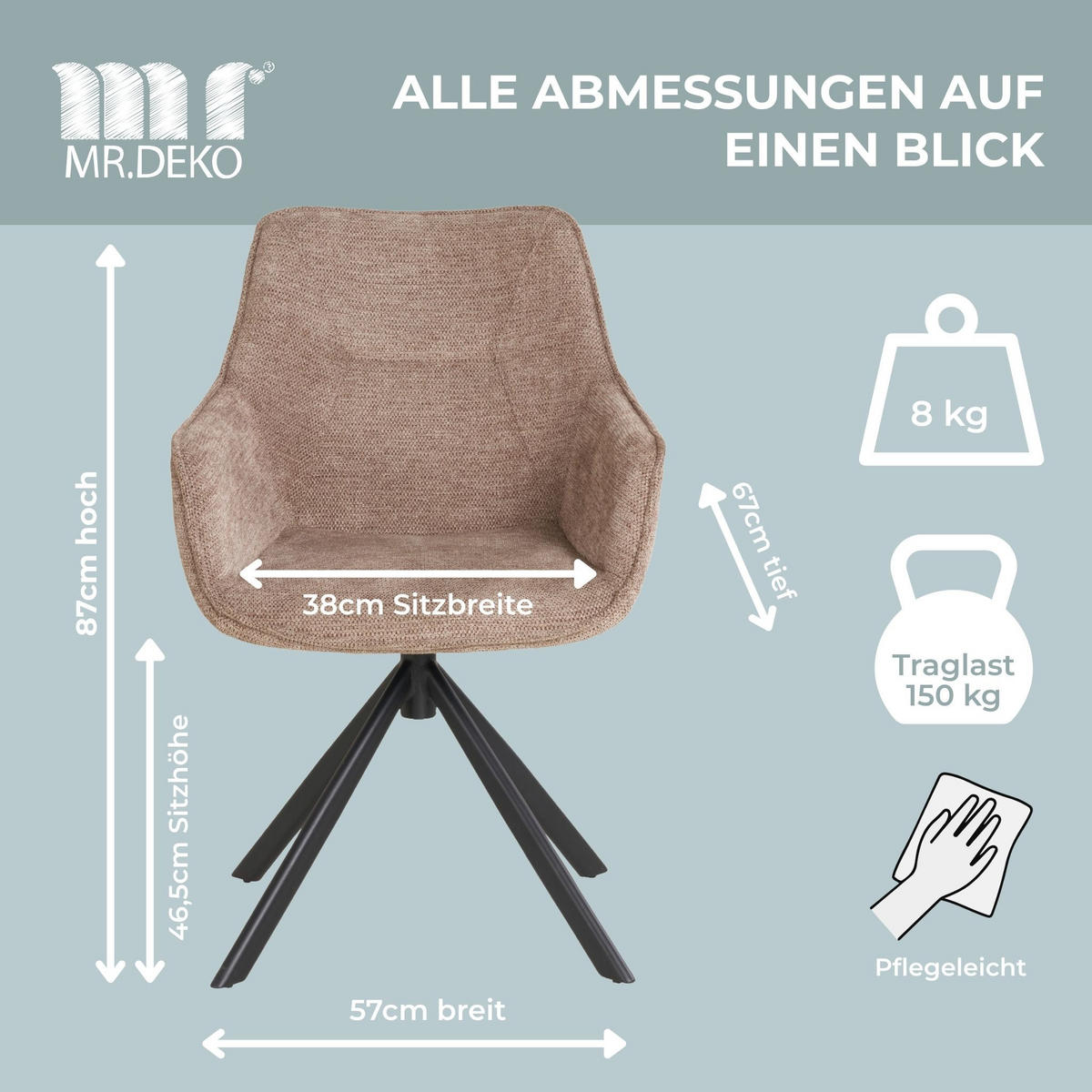 ESSZIMMER-SET San Carlo und Andria - Bordeaux/Schwarz, Naturmaterialien/Eichenholz (120/76/120cm) - Mr. Deko