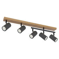 LED DECKENLEUCHTE Holzoptik Braun - Braun, Metall (17/35/70cm) - Globo Lighting