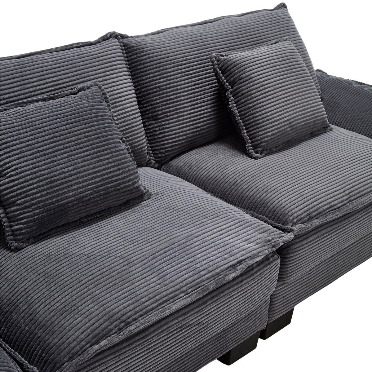 SOFA 2-Sitzer 224/81/81 cm Dunkelgrau - Dunkelgrau, Textil (81/81/224cm)