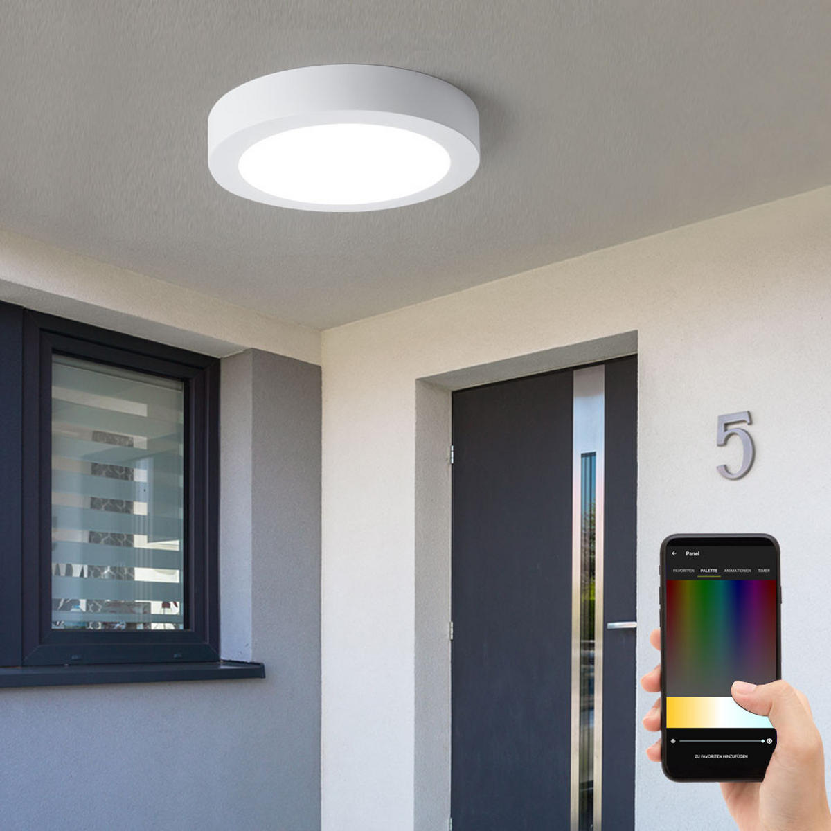 LED AUSSENLEUCHTE Aluguss Weiß - Weiß, Kunststoff (22.5/22.5/3.5cm)