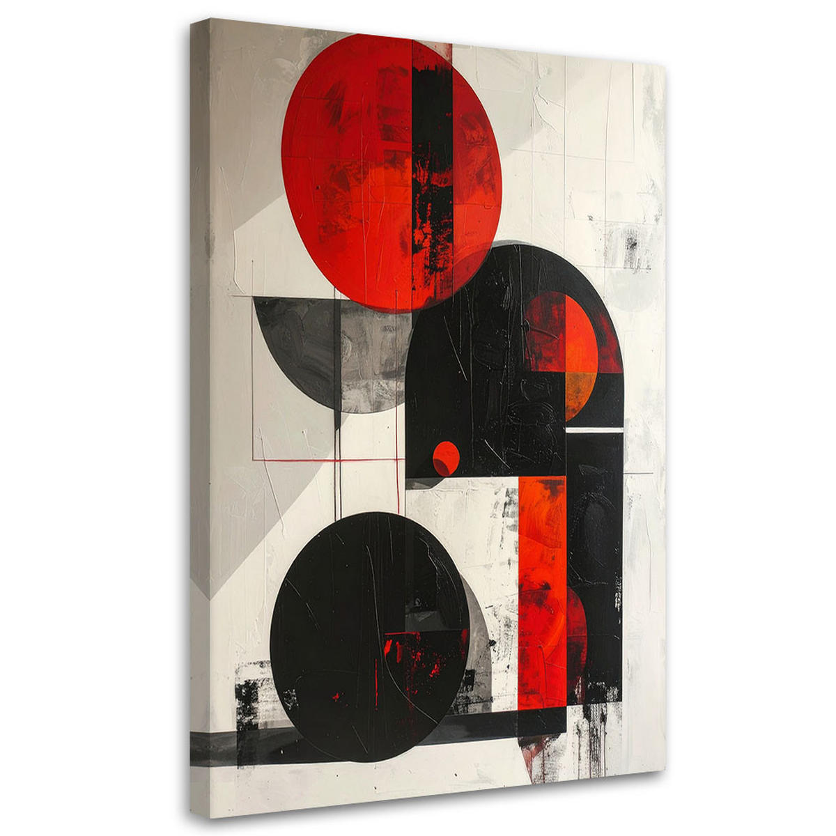 LEINWANDBILD 3D und geometrisch 80x120cm - Rot, Textil (80/120cm) - Feeby