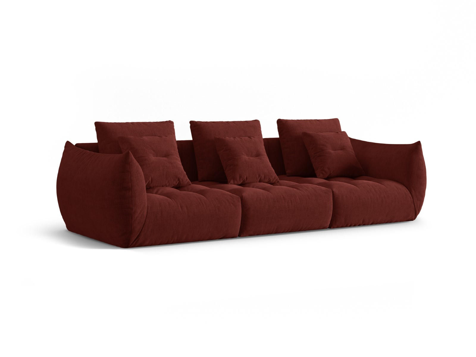 SOFA modular Bloom aus strukturiertem Stoff rot 4 Sitzplätze - Rot, Textil (106/95/332cm) - Micadoni