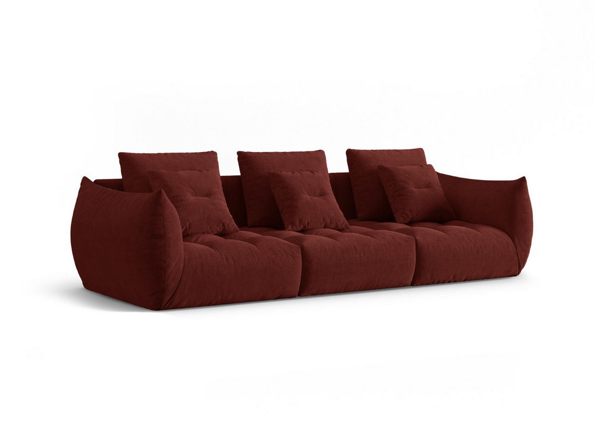 SOFA modular Bloom aus strukturiertem Stoff rot 4 Sitzplätze - Rot, Textil (106/95/332cm) - Micadoni