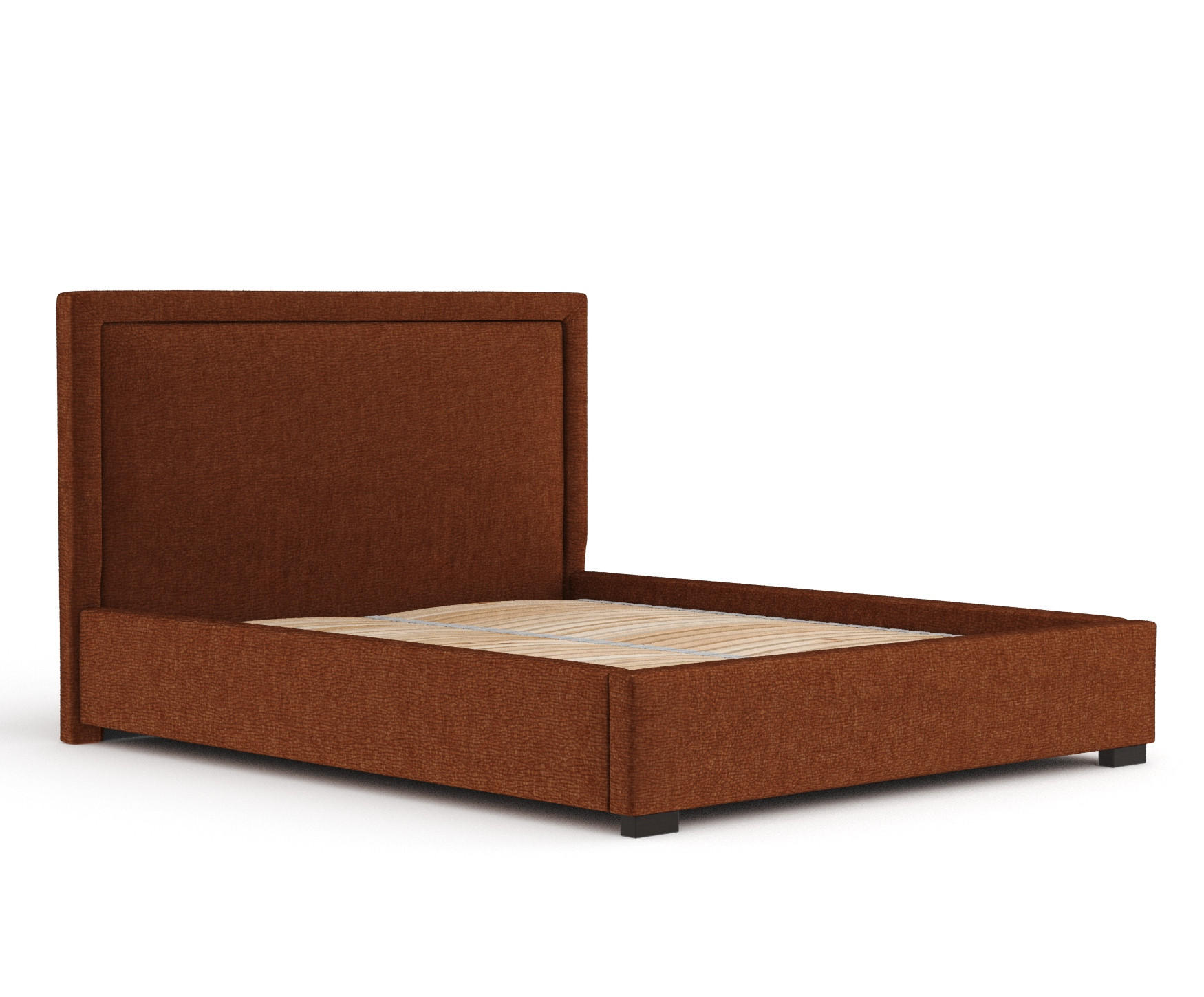 POLSTERBETT Ordina Kupferfarbe 120/200 cm im Chenille-Stoff - Schwarz/Naturfarben, Holz/Holzwerkstoff (120/200cm) - Maison de Reve