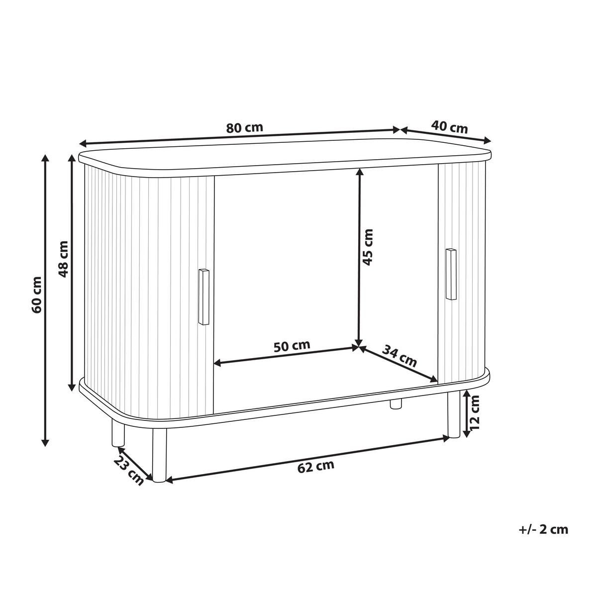 SCHRANK Braun Bradley - Braun, Holzwerkstoff (80/60/40cm) - Beliani