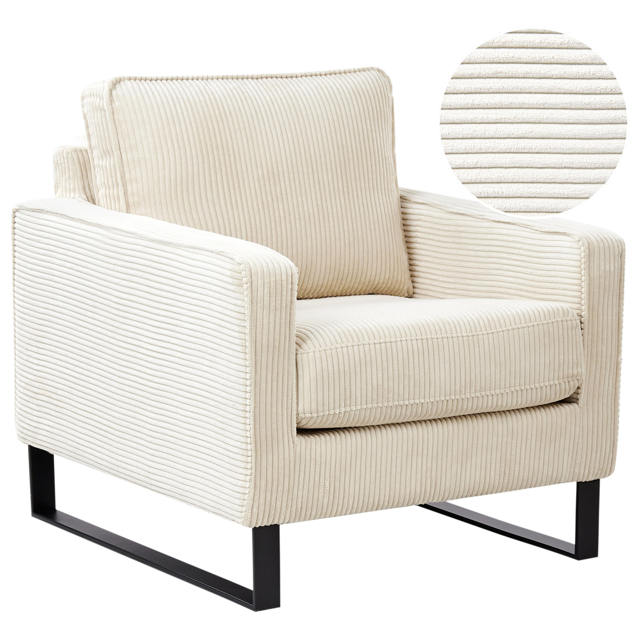 SESSEL Cord Hellbeige Vind - Beige, Textil (76/82/82cm) - Beliani