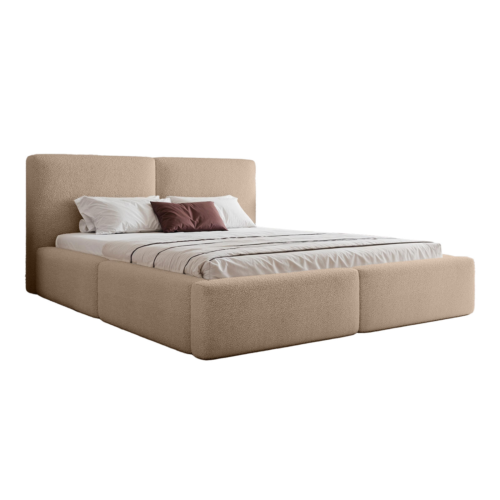 POLSTERBETT NUVARI 180x200 cm, Beige - Beige, Textil (200/180cm) - Fedve