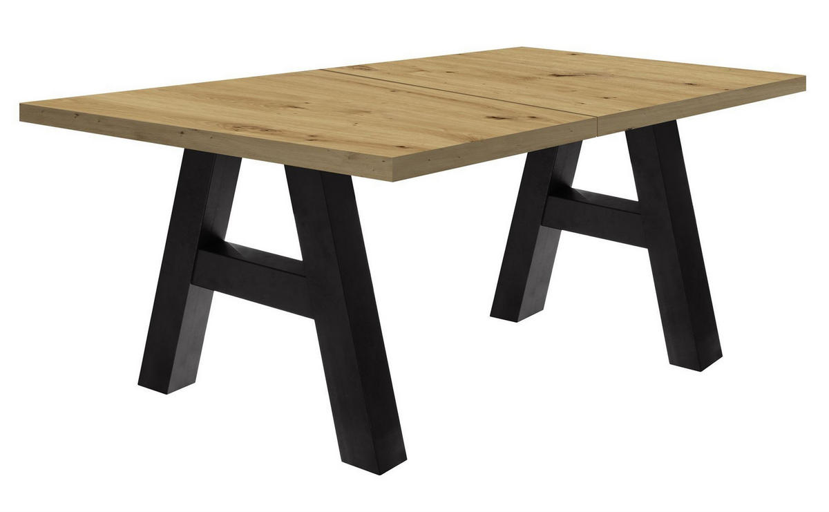 ESSTISCH ausziehbar Elia 7 160 x 90 x 75 Esszimmertisch Schwarzstahl/Asteiche - Eiche Artisan, Holz (160/90/75cm) - 58aufmkessel