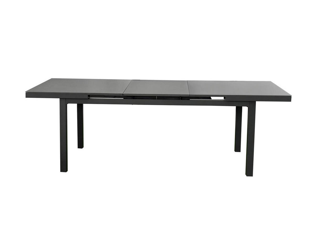 GARTENTISCH Chicago Aluminium ausziehbar 180-240/100/75 cm - Grau, Glas (180/100/75cm) - Green Spirit