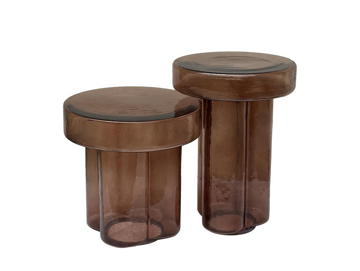 BEISTELLTISCH Lio - Braun - 52/37/37 cm - Braun, Glas (37/37/52cm) - Livingfurn