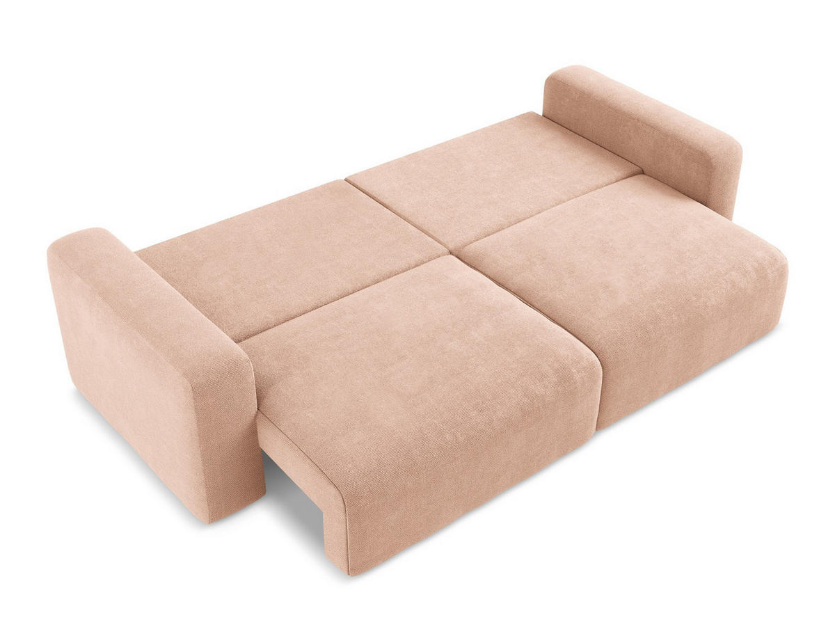 3-SITZER SOFA mit Schlaffunktion Chenille Stoff Pink - Pink/Koralle, Kunststoff/Textil (244/79/102cm) - Makamii