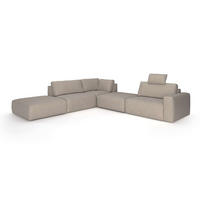 ECKSOFA hochwertige und außergewöhnliche Handwerkskunst - Beige/Schwarz, Holz/Kunststoff (345/373cm) - Cotta
