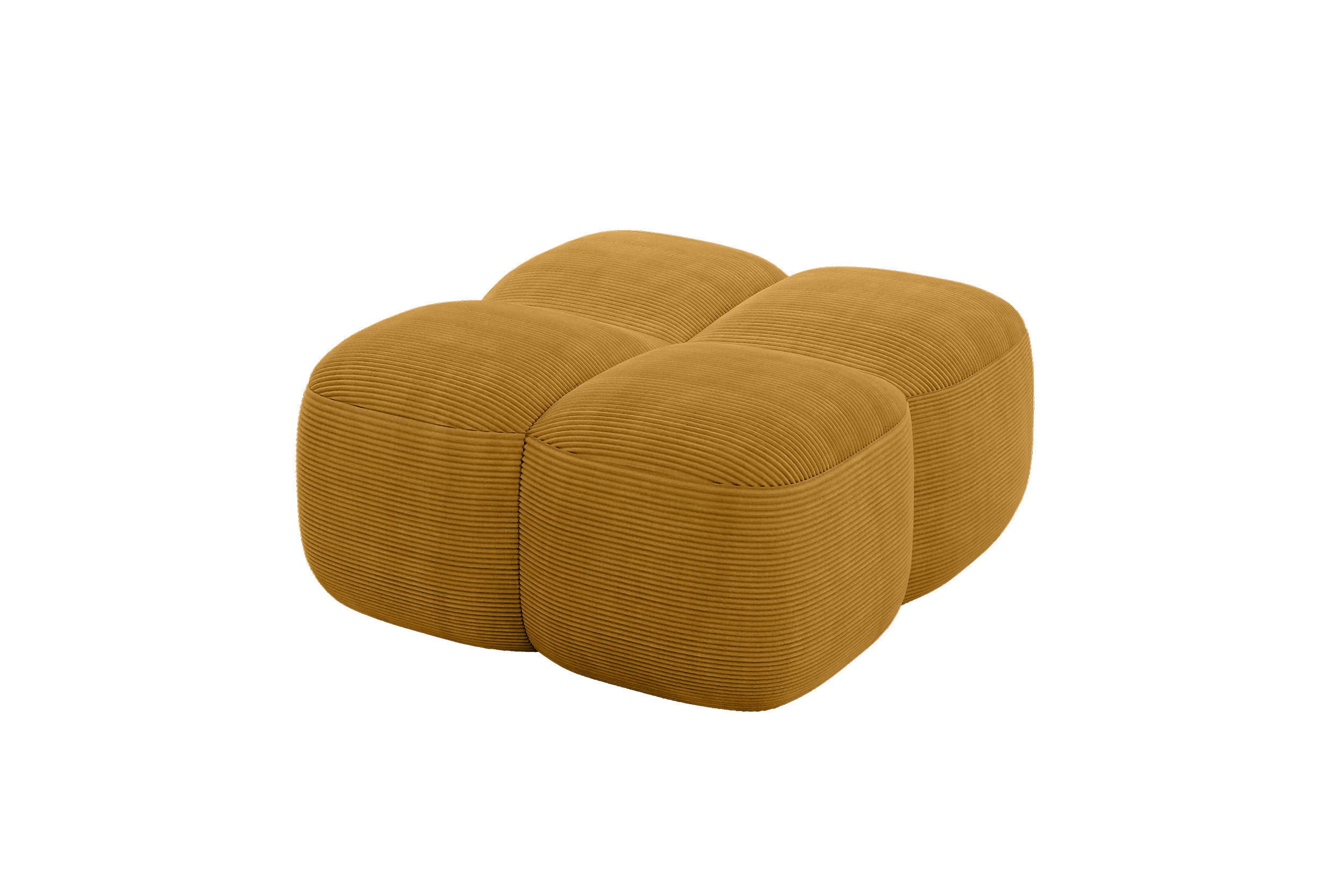 POUF Miko-Puf 90x90x45 Senfgelb cm Cord Modular Sitzhocker - Schwarz/Honig, Holzwerkstoff/Kunststoff (90/43/90cm) - ALTDECOR