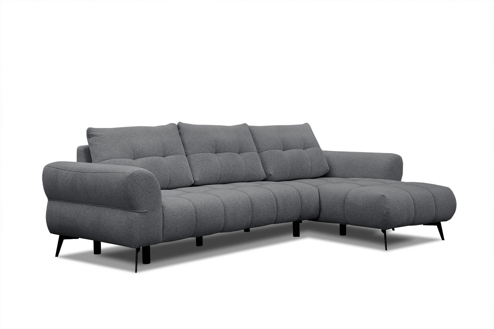 ECKSOFA SALVINI 4-Sitzer, graphitfarben - Schwarz/Graphitfarben, Holzwerkstoff/Textil (292/158cm) - Courtois Laville