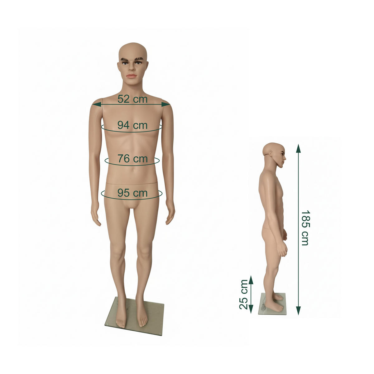 SCHAUFENSTERPUPPE - Beige, Glas/Kunststoff (42/185/30cm) - Relaxdays