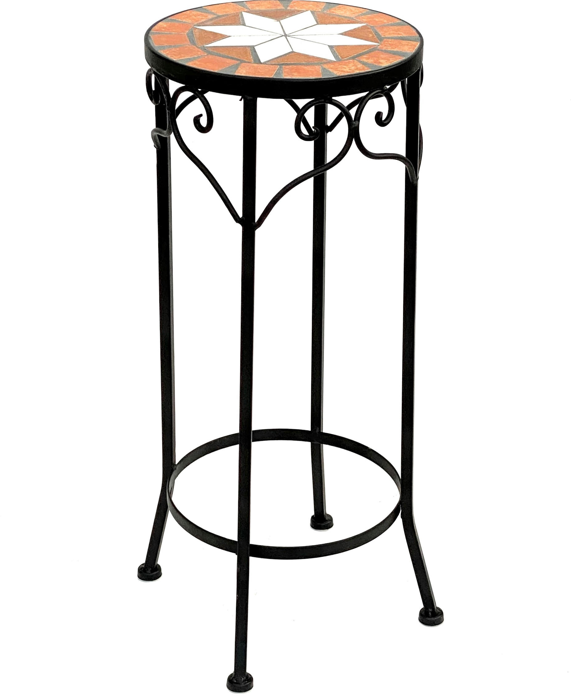 BLUMENHOCKER Merano Rund 54 cm 12011 M - Schwarz, Metall (22/54/22cm) - DanDiBo